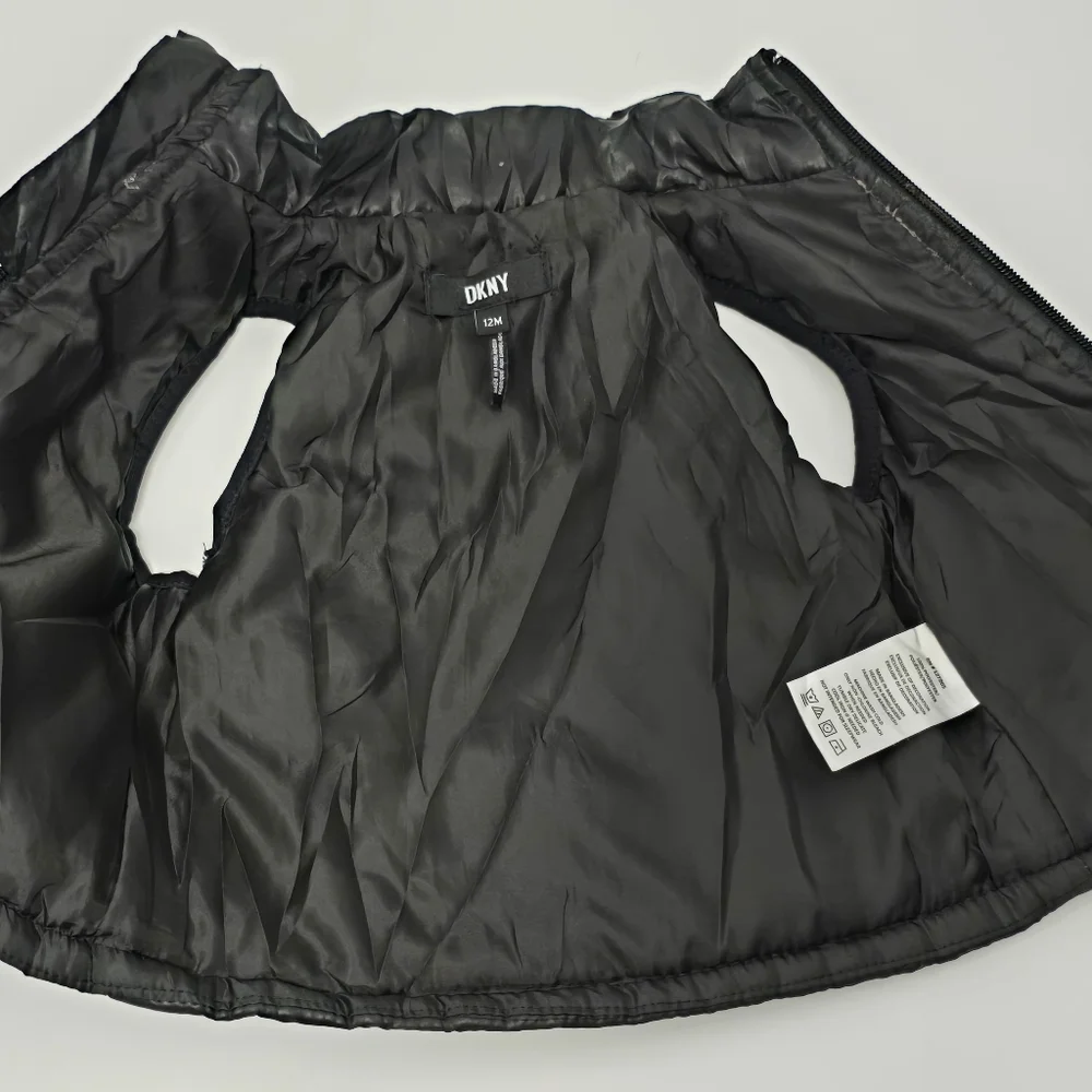 Dkny infant toddler black quilted vest sz 12 months - Picture 4 of 6